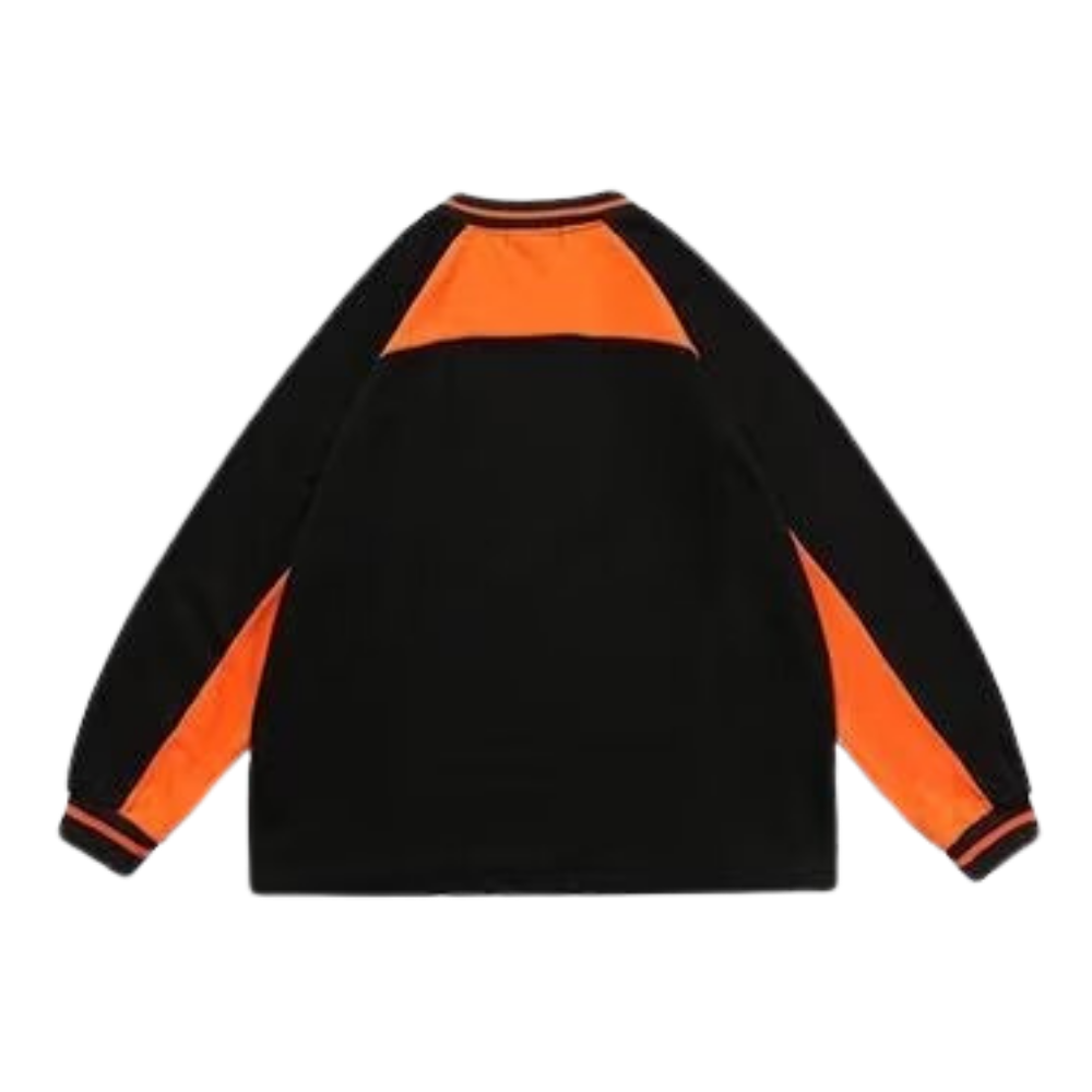 High Street V-Neck Patchwork Sweatshirt