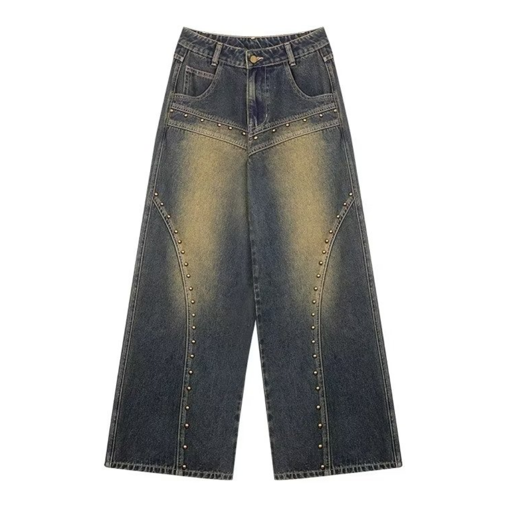 Women's Retro Distressed Stud Jeans