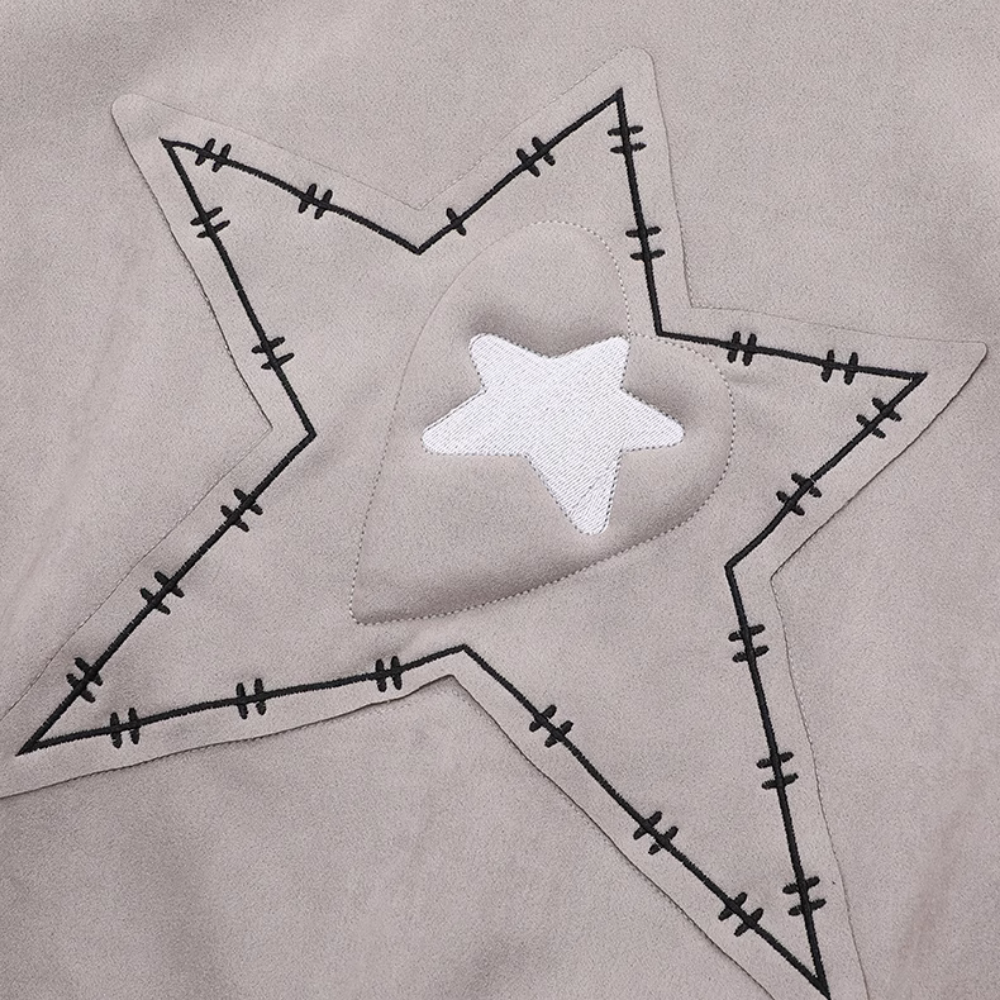 High Street Star Zip Design Hoodie