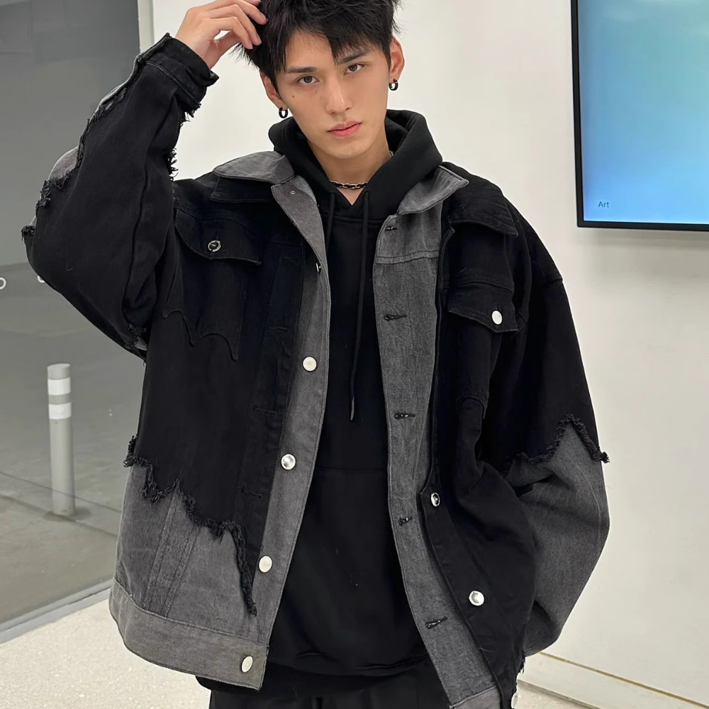 Fake Two Piece Patchwork Denim Jacket