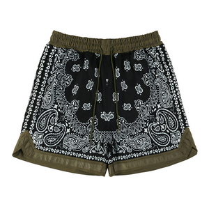 Japanese Cashew Flower Patchwork Shorts