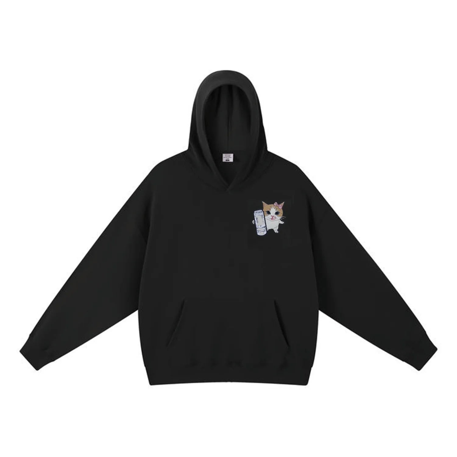 Aoklok & Evokyn Meowster Energy T-shirt Sweatshirt Hoodie（Black）