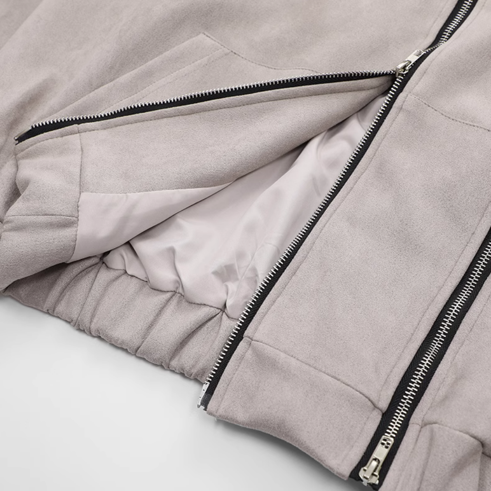 High Street Star Zip Design Hoodie