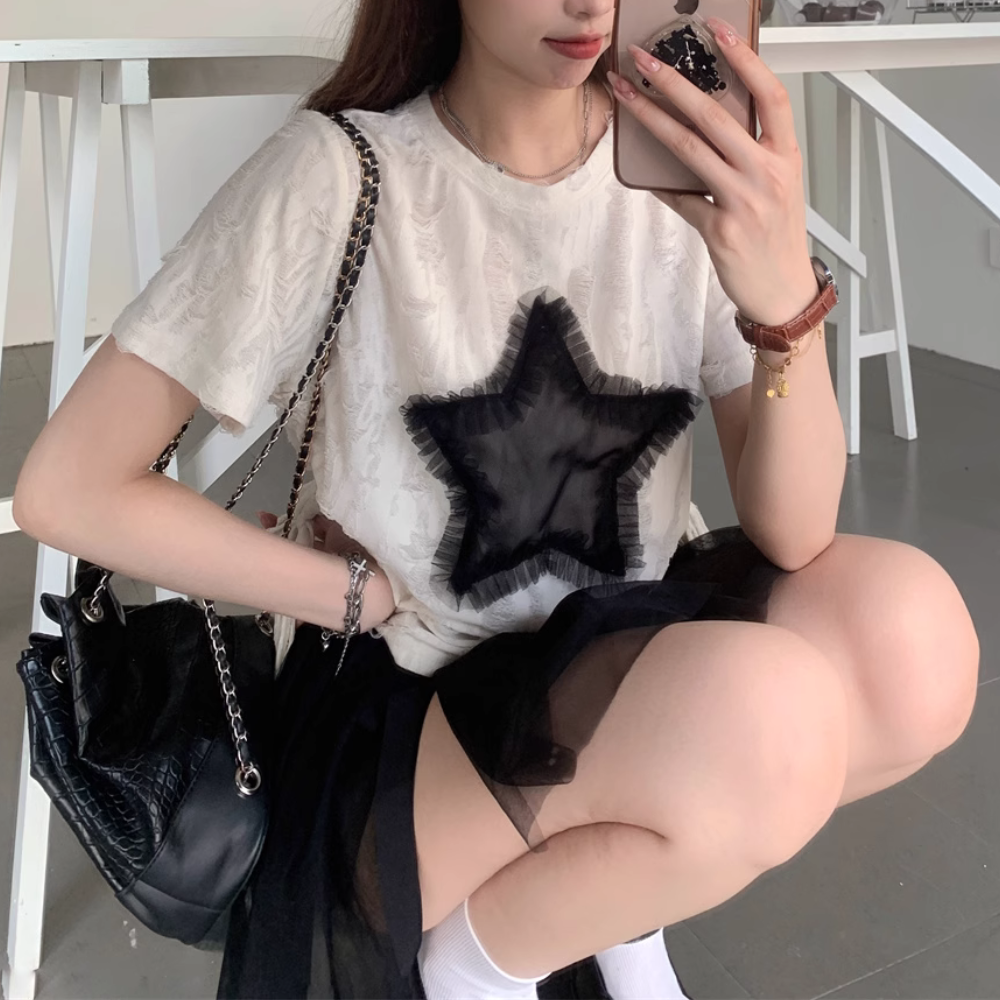 Women's Star Ripped T-Shirt