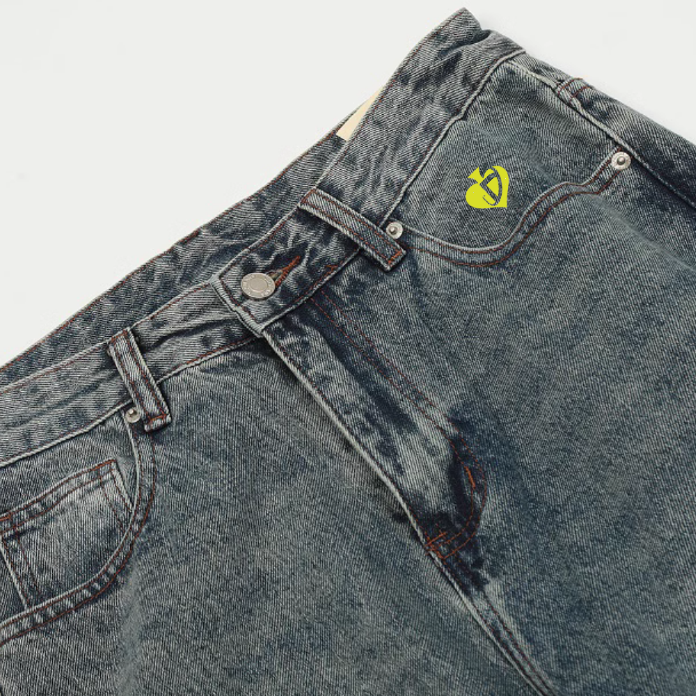 DF|Washed Pleated Bootcut Jeans