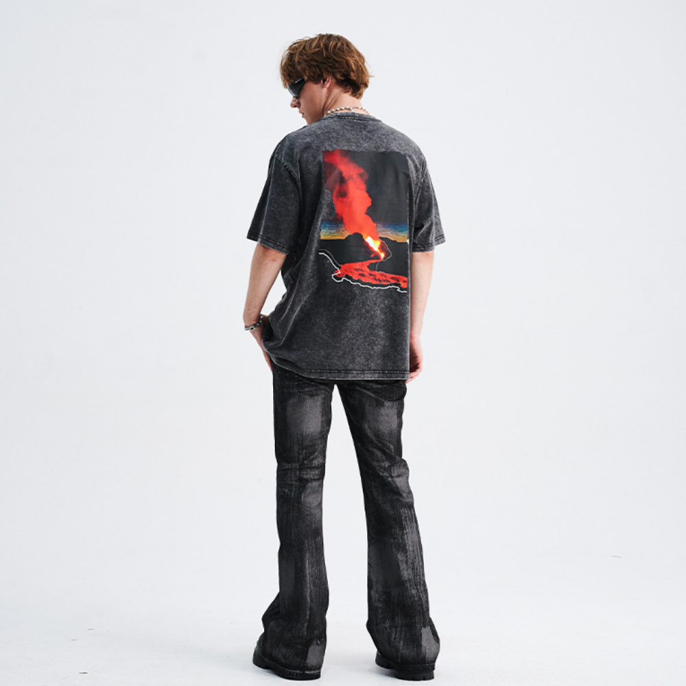 Volcano Eruption Washed T-Shirt