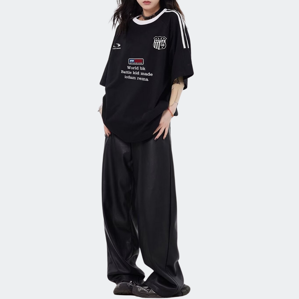 American Striped Embroidered Logo T-shirt