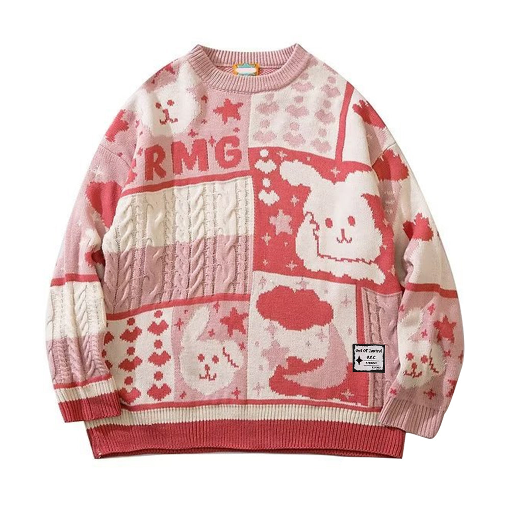 OOC' Cute Bunny Stitching Sweater