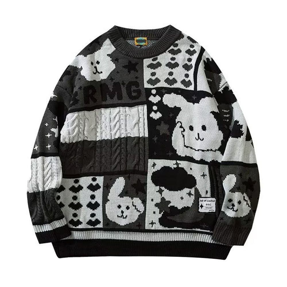 OOC' Cute Bunny Stitching Sweater