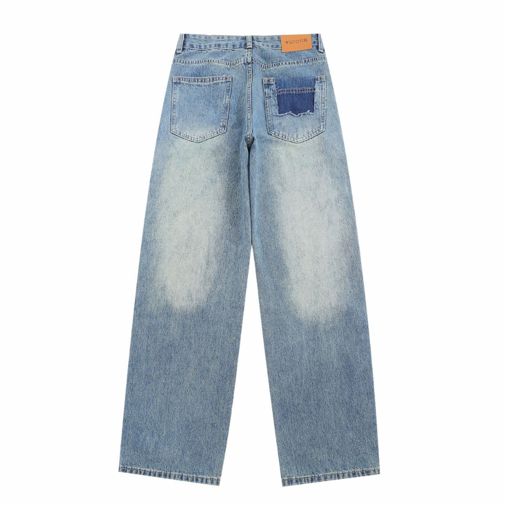 Hip-hop Raw edge Washed Jeans