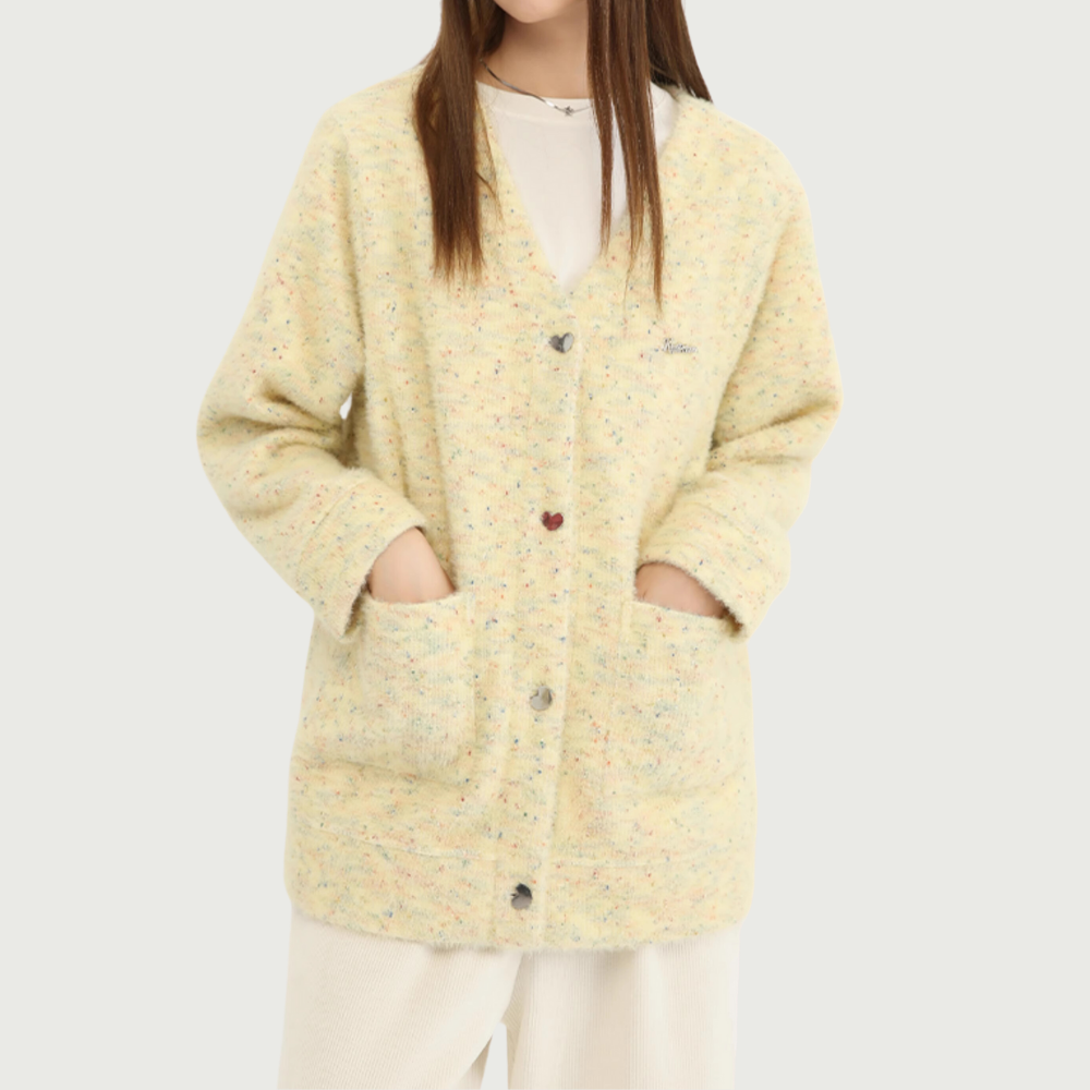Women's Suede Ball Knit Cardigan