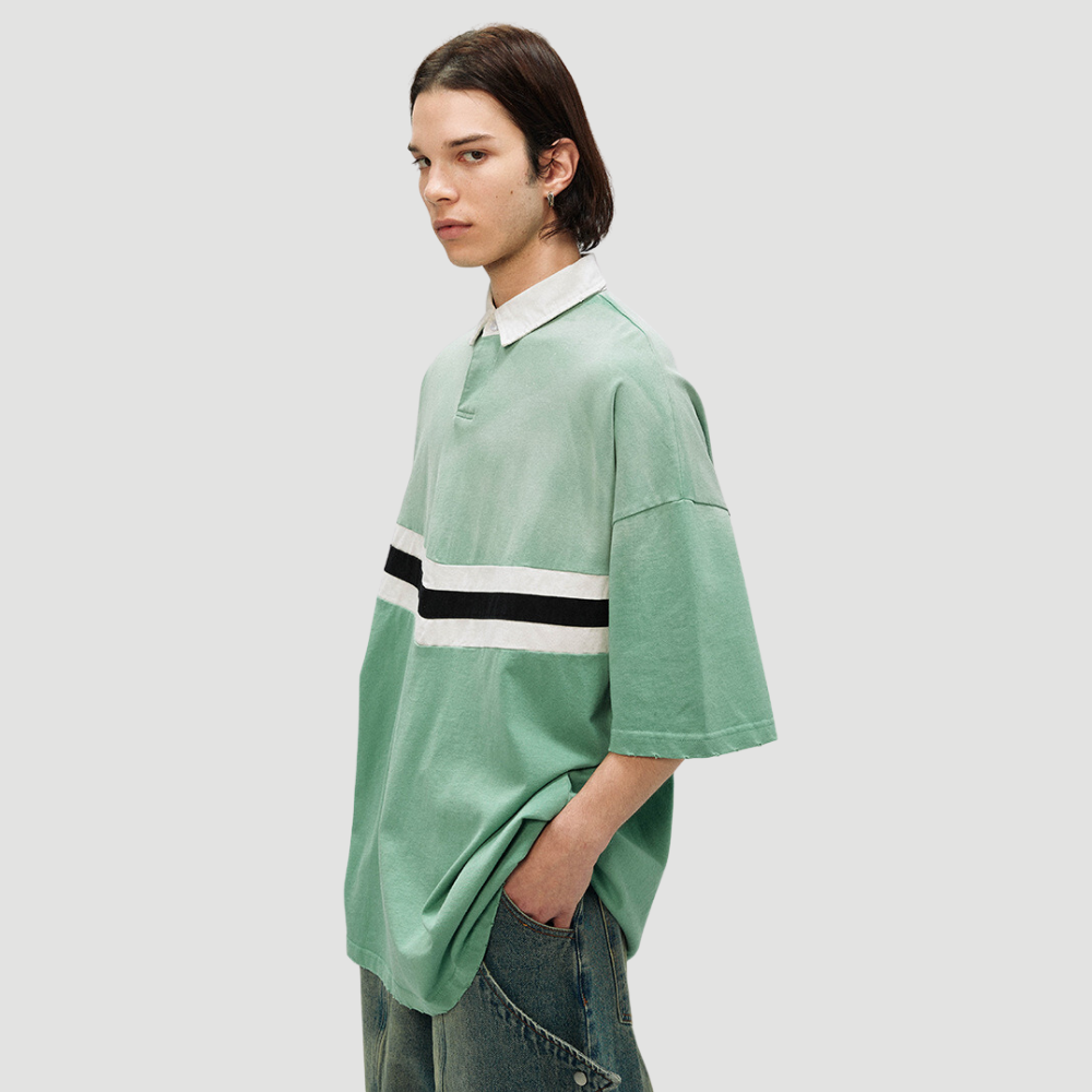 Casual Stripe Polo T-Shirt