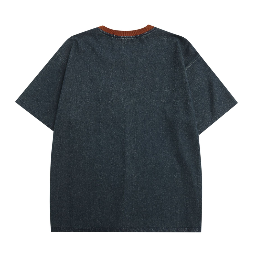 Retro Patch Embroidered Washed T-shirt