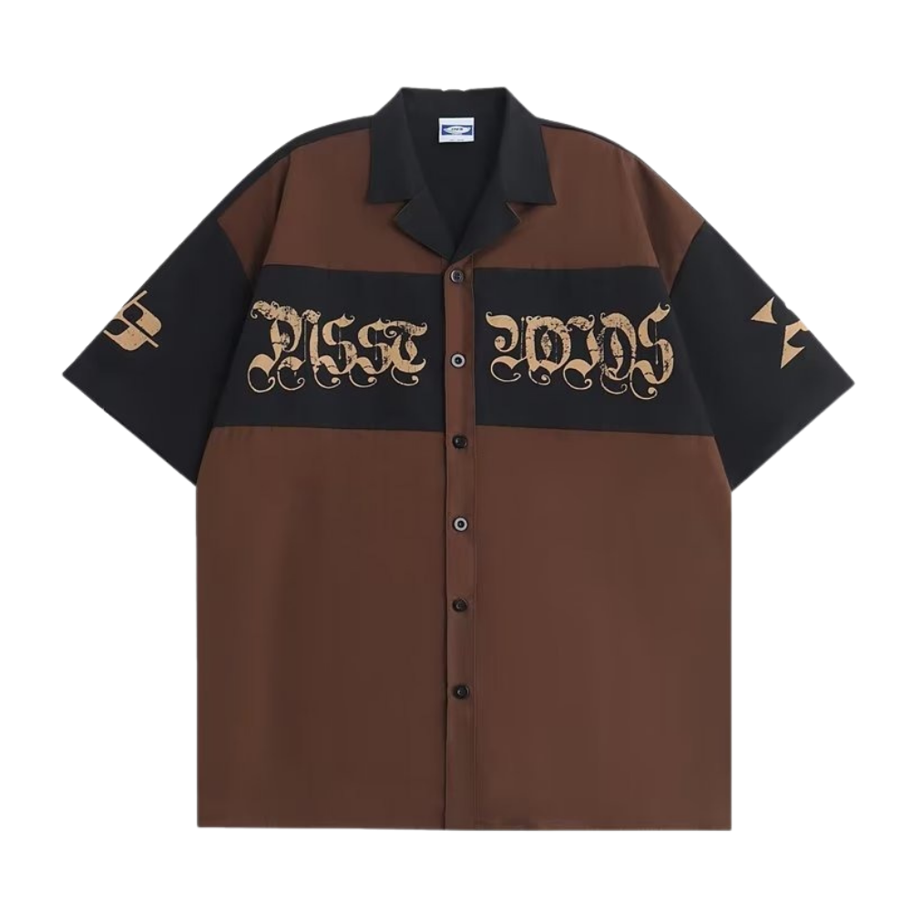 Japanese Spliced Printed Shirt