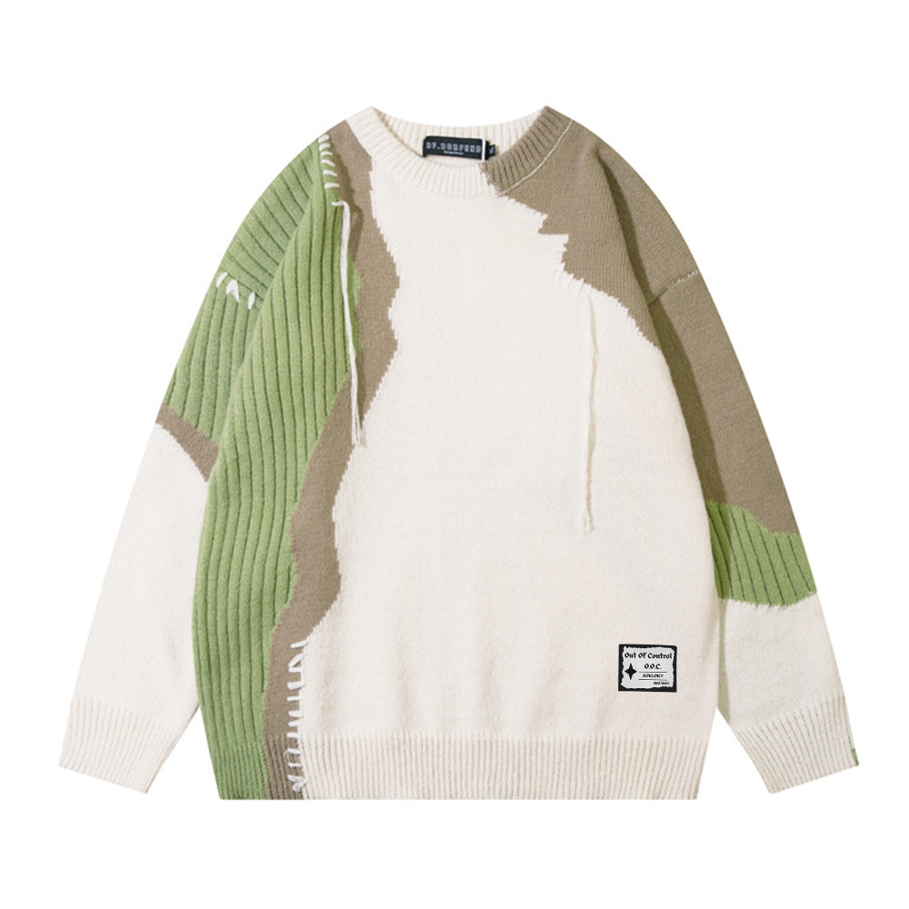 OOC' Stitched contrasting tassels Sweater