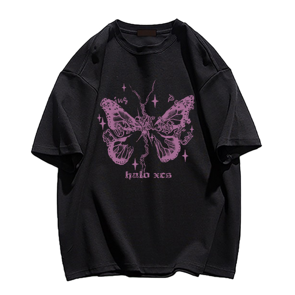 Vintage Gothic Alphabet Butterfly T-shirt