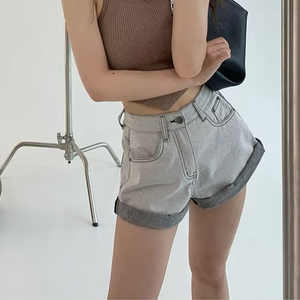 Women's Urban Loose Rolled Denim Shorts