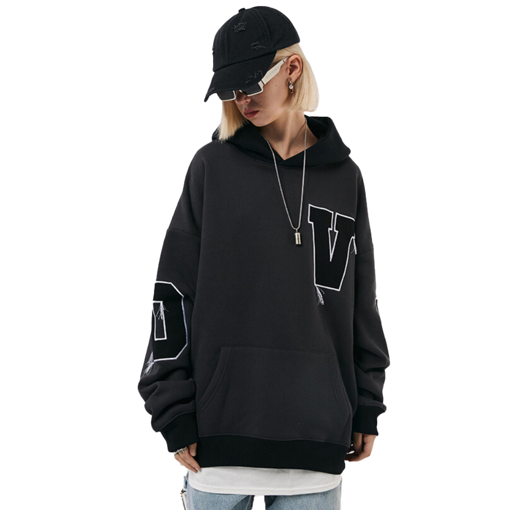 Simple Letter Embroidered Hoodie