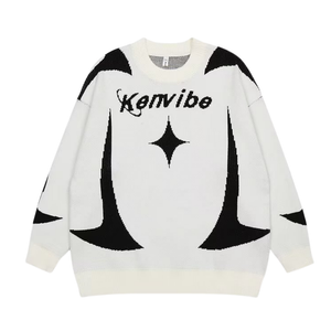 Motorcycle Colorblock Star Sweater