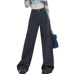 Women's High Street Denim Cargo Pants