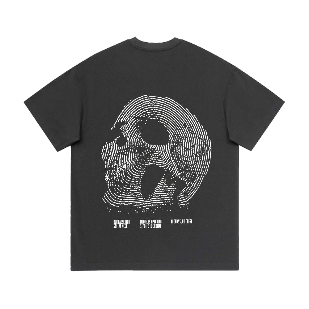 Crush Skull | Fingerprint Skeleton Print T-shirt