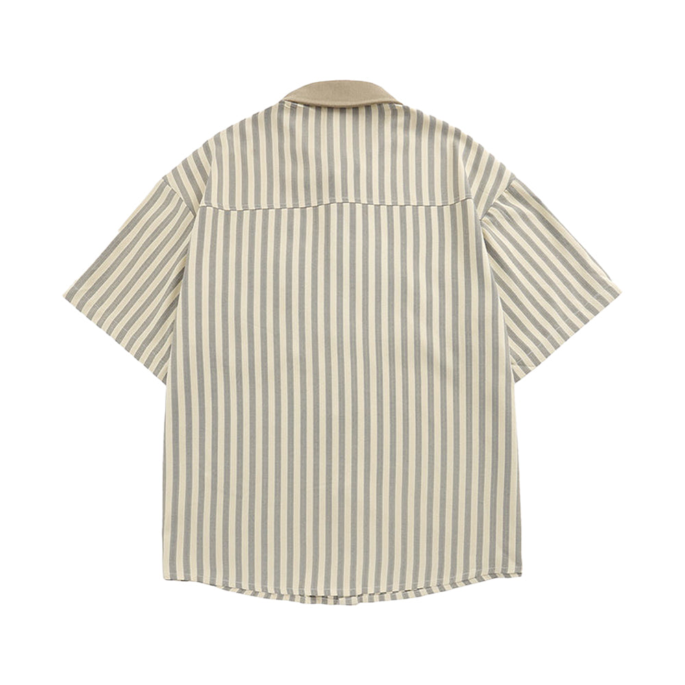6Kull Preppy Striped Star Embroidered Shirt