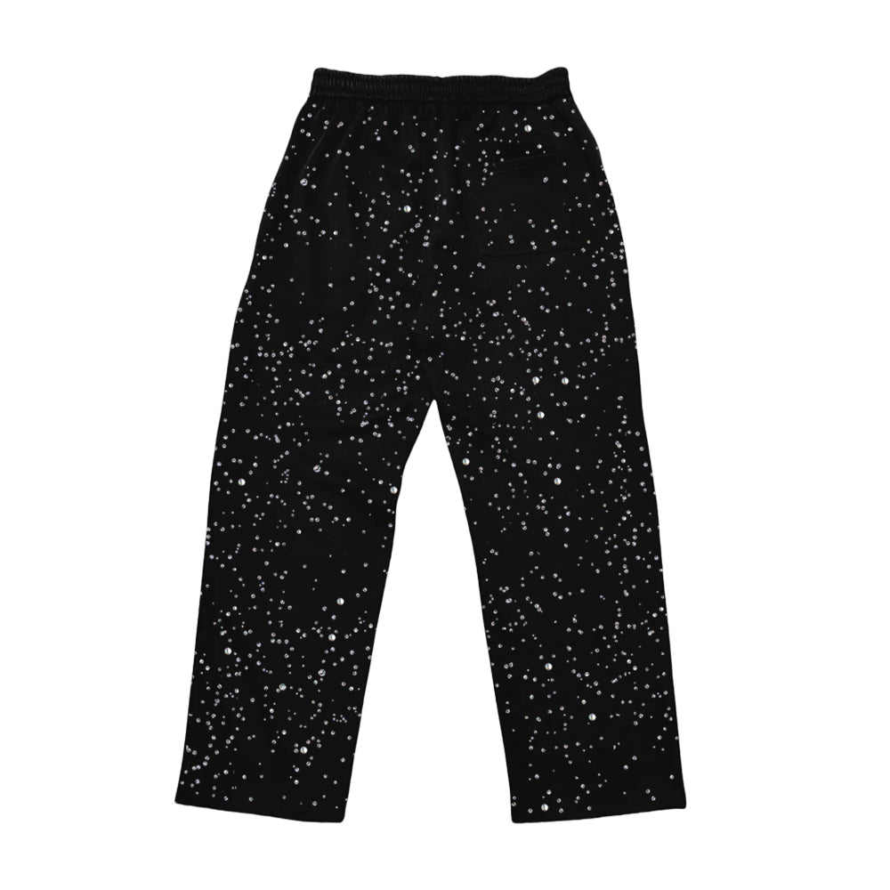LoopStone Luxury® "KING.X" Starlight Rhinestone Hoodie Set - Black