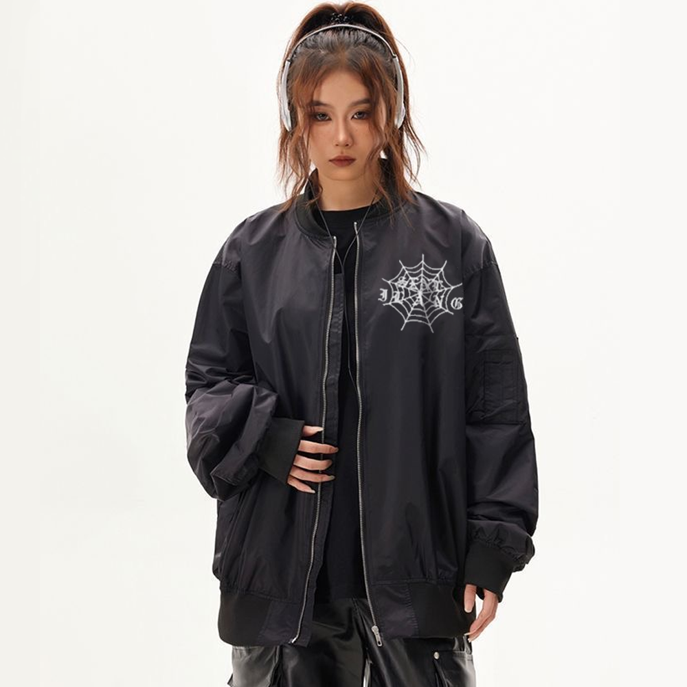 Spider Embroidered Bomber Jacket