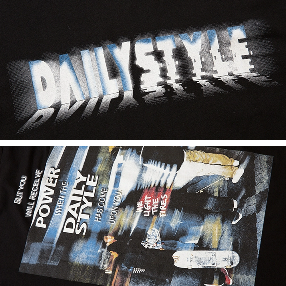 Street Skateboarding Boy Silhouette Long-Sleeve Shirt