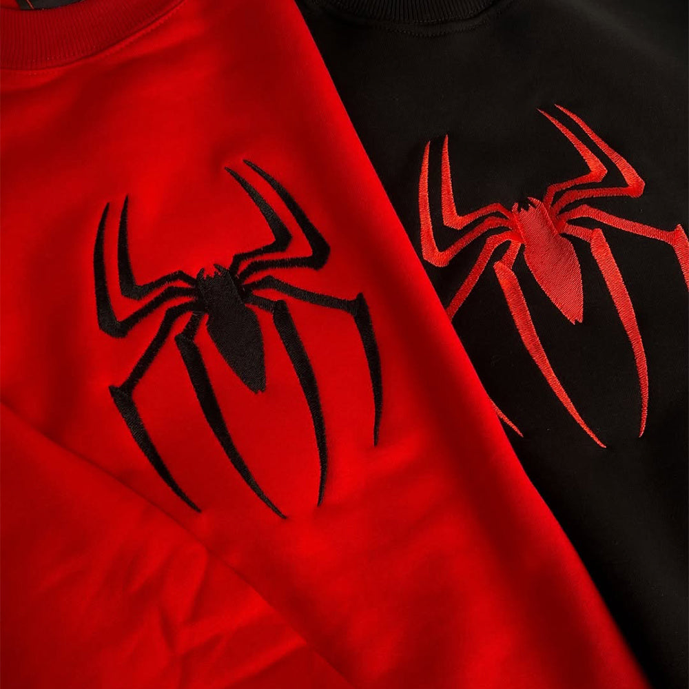Embroidered Sweatshirt with Spiderman Design