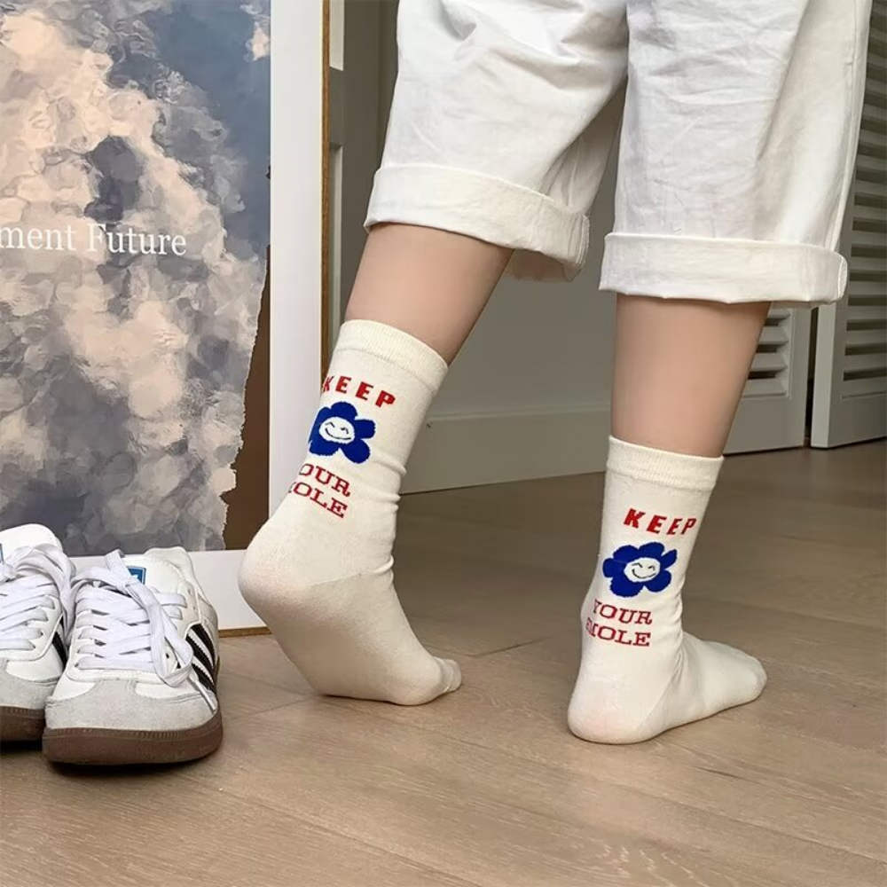 Japanese Floral Cotton Socks