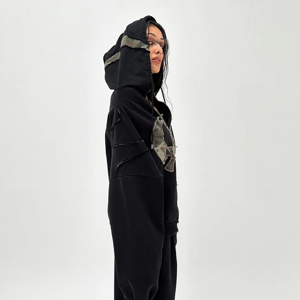 AokLok Dark Heavy Industry Splicing Hoodie