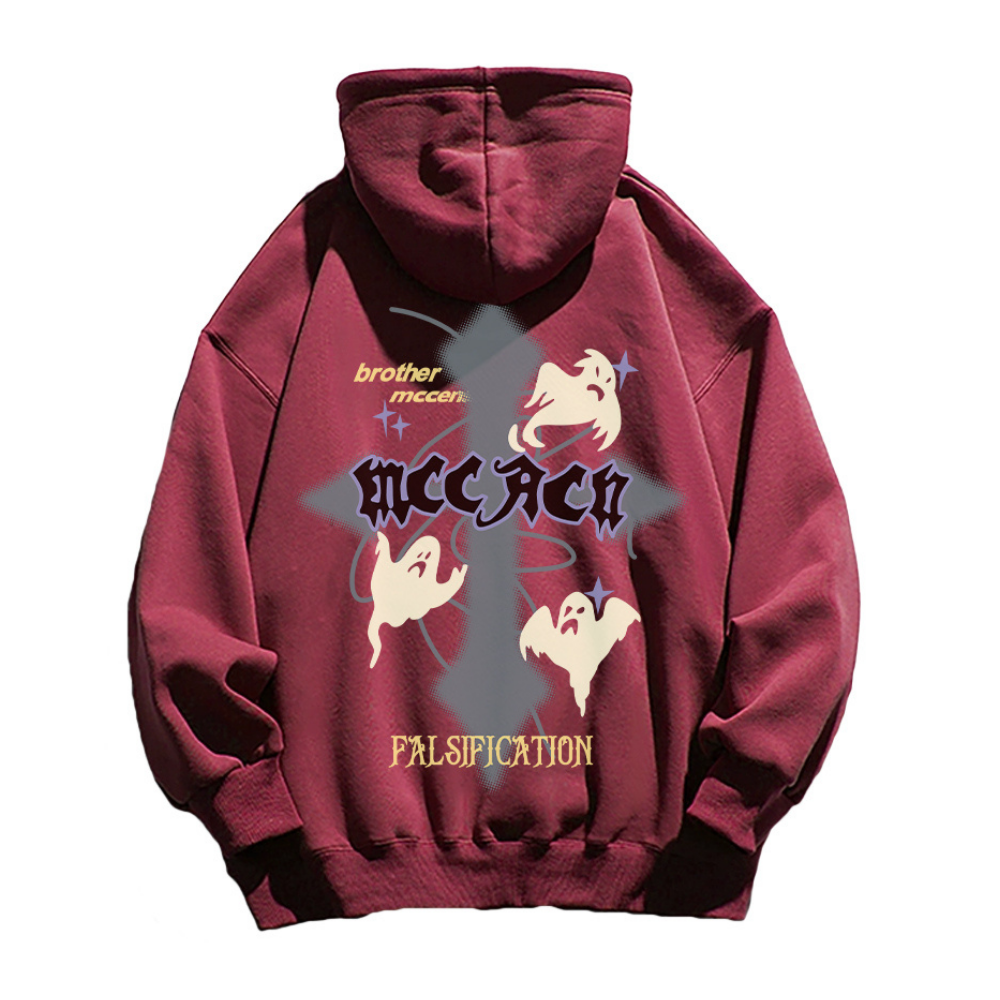 American Dark Cross Ghost Print Hoodie