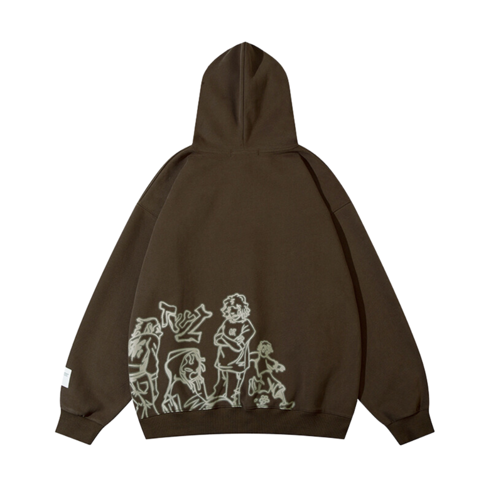 Japanese Cartoon Graffiti Cotton Hoodie