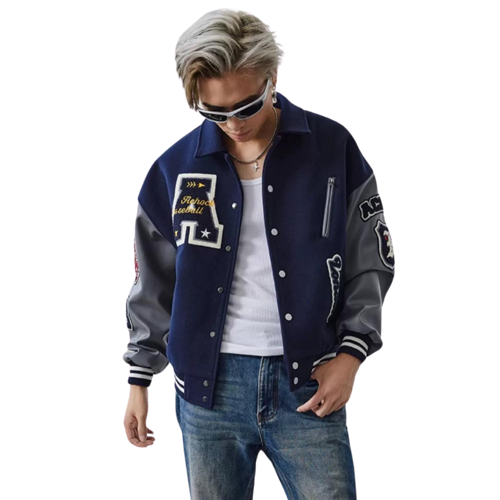 American Stand Collar Heavy Embroidered Jacket