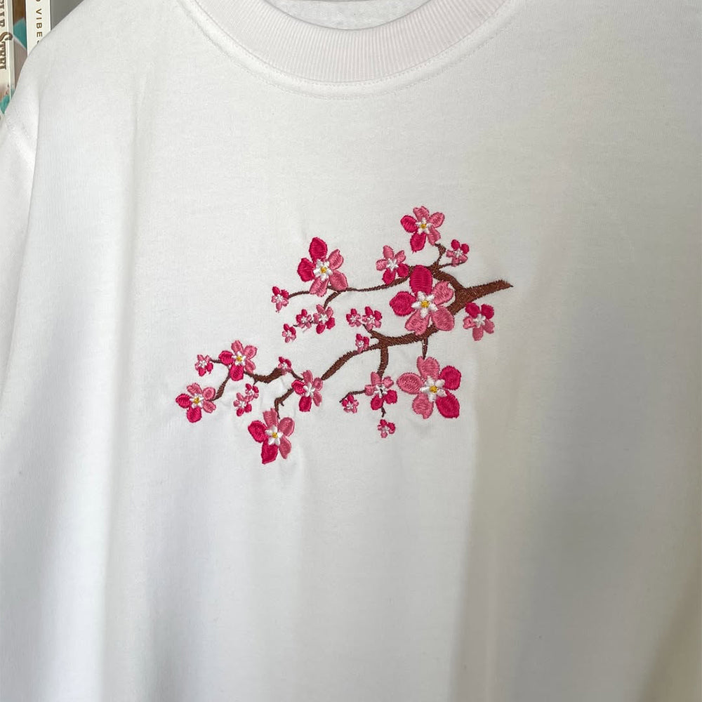 Evokyn Cherry Blossom Embroidered Sweatshirt