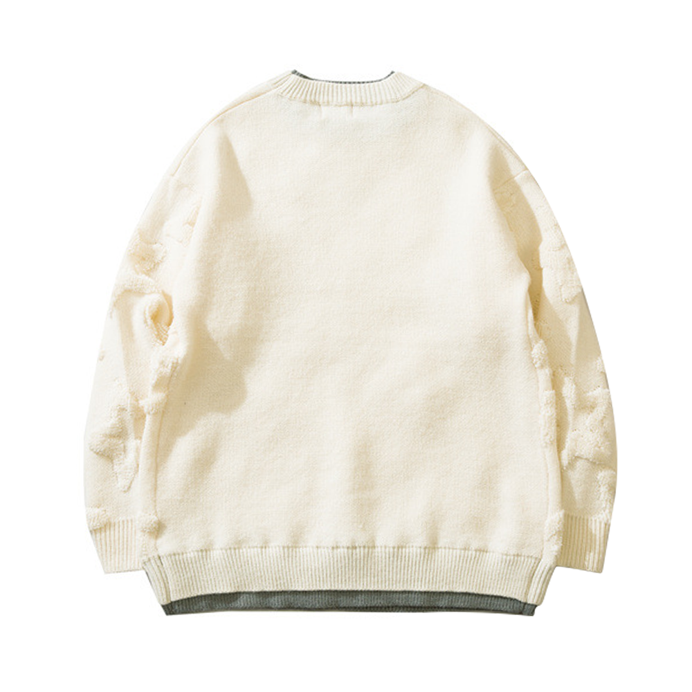Thickened Star Bottom Flower Sweater