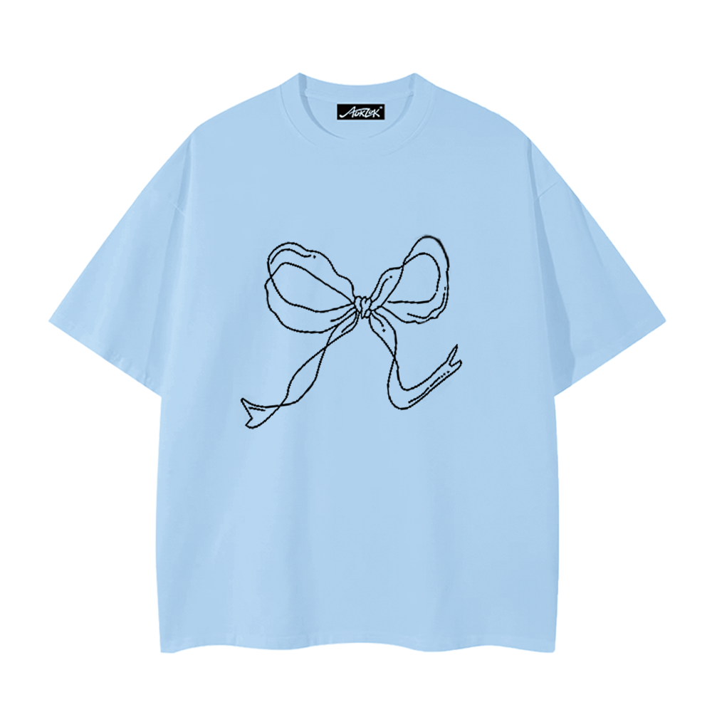 Women's Simple Bow Print T-Shirt