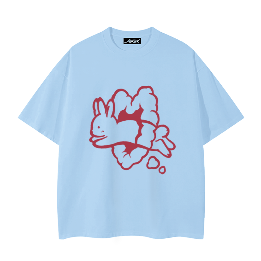 Cartoon Heart Bunny Couple T-shirt