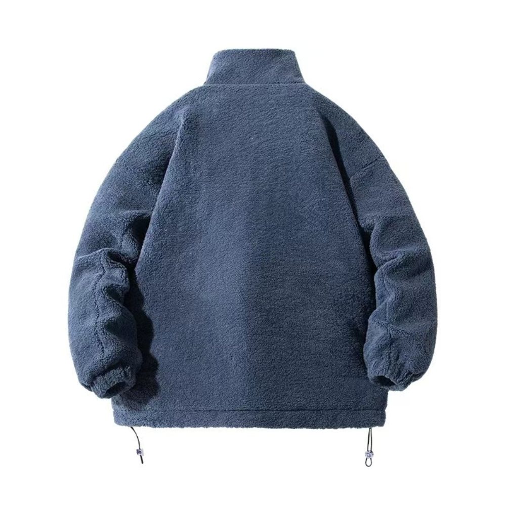 OOC' Casual Lettering Print Sherpa Coat