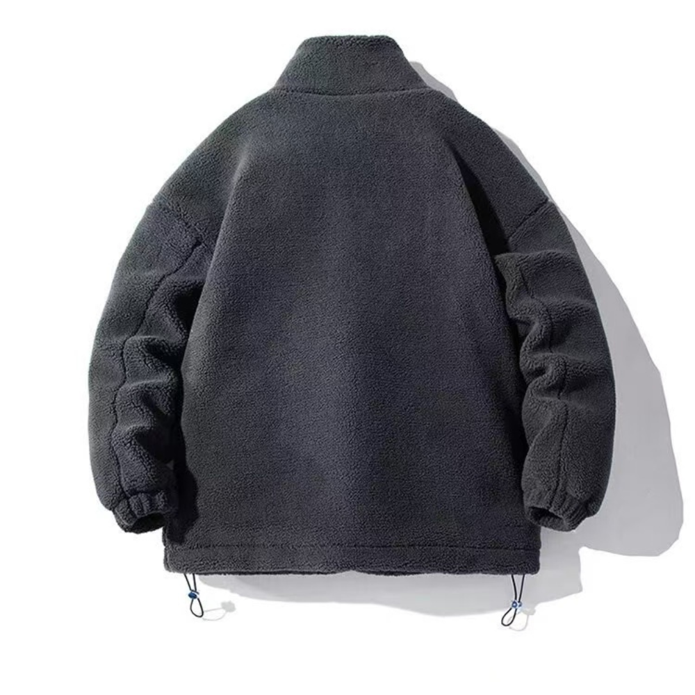 OOC' Casual Lettering Print Sherpa Coat