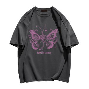 Vintage Gothic Alphabet Butterfly T-shirt