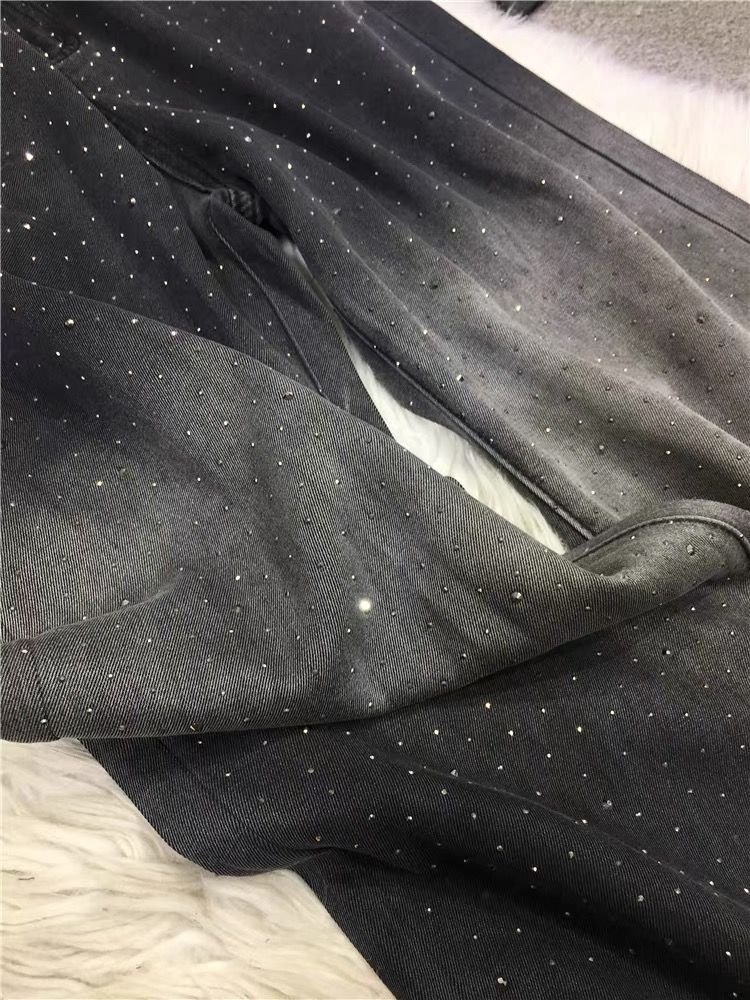 LoopStone Gradient Tie Dye Wash Wide-Leg Shining Stars Jeans