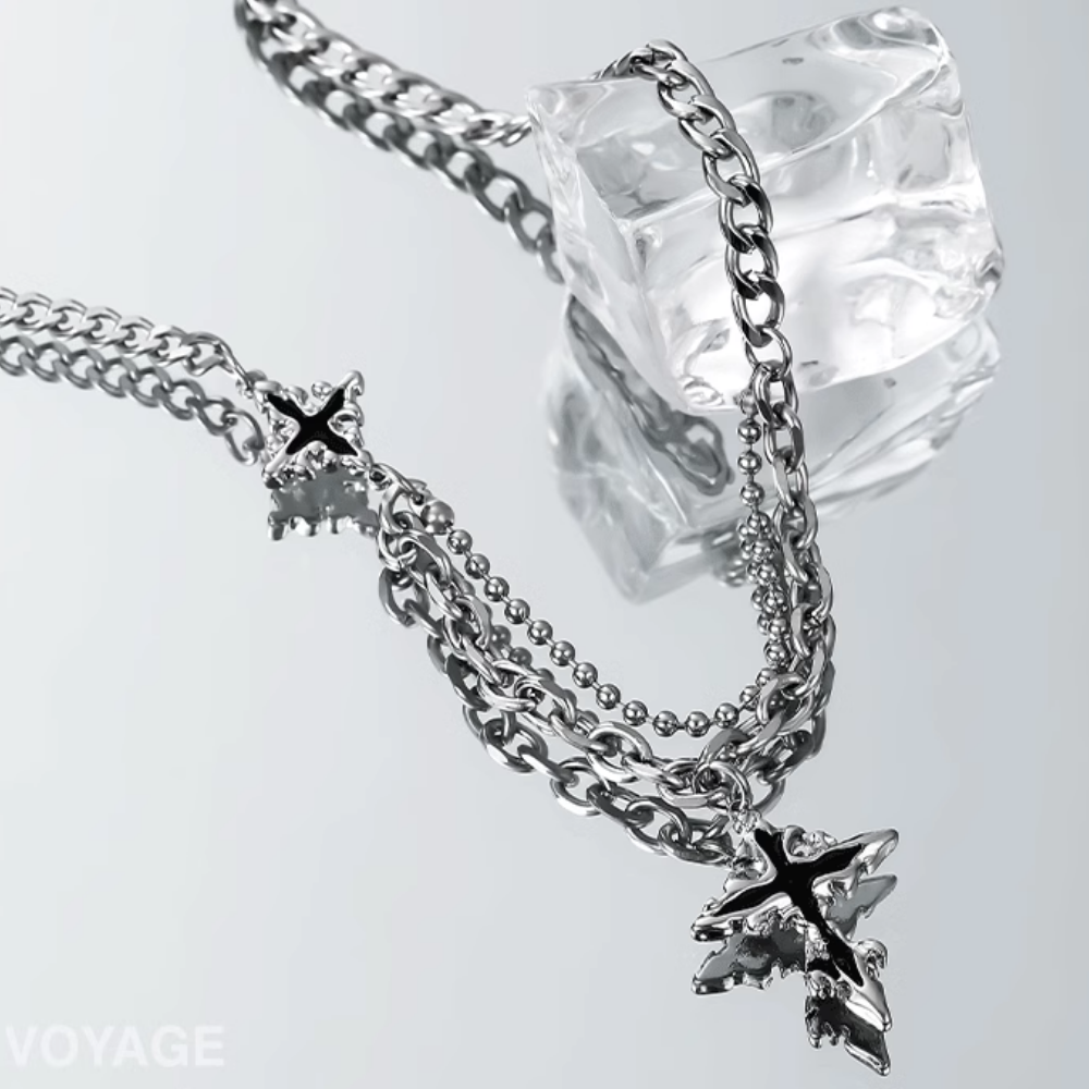 American Double Layer Starburst Necklace