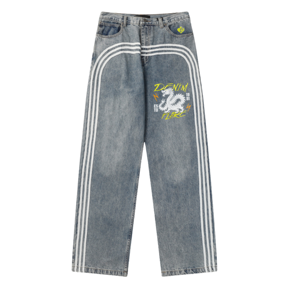 DF| Sport Dragon Print Jeans