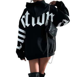 Women's Gothic Letter Print Hoodie