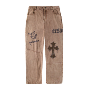 High Street Cross Embroidered Jeans