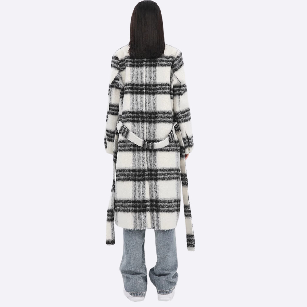 Women's Plaid Lapel Wool Jacket