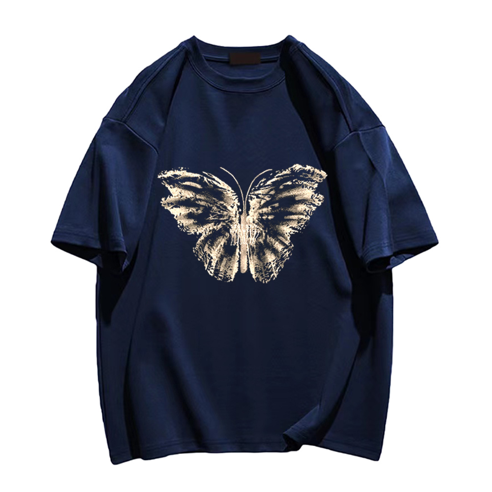 Casual Cotton Butterfly T-shirt