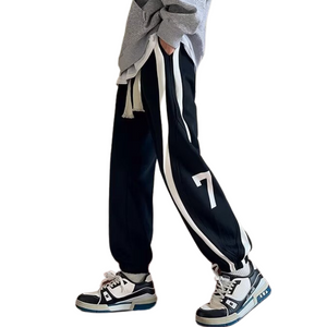 American Striped Number Print Sweatpants